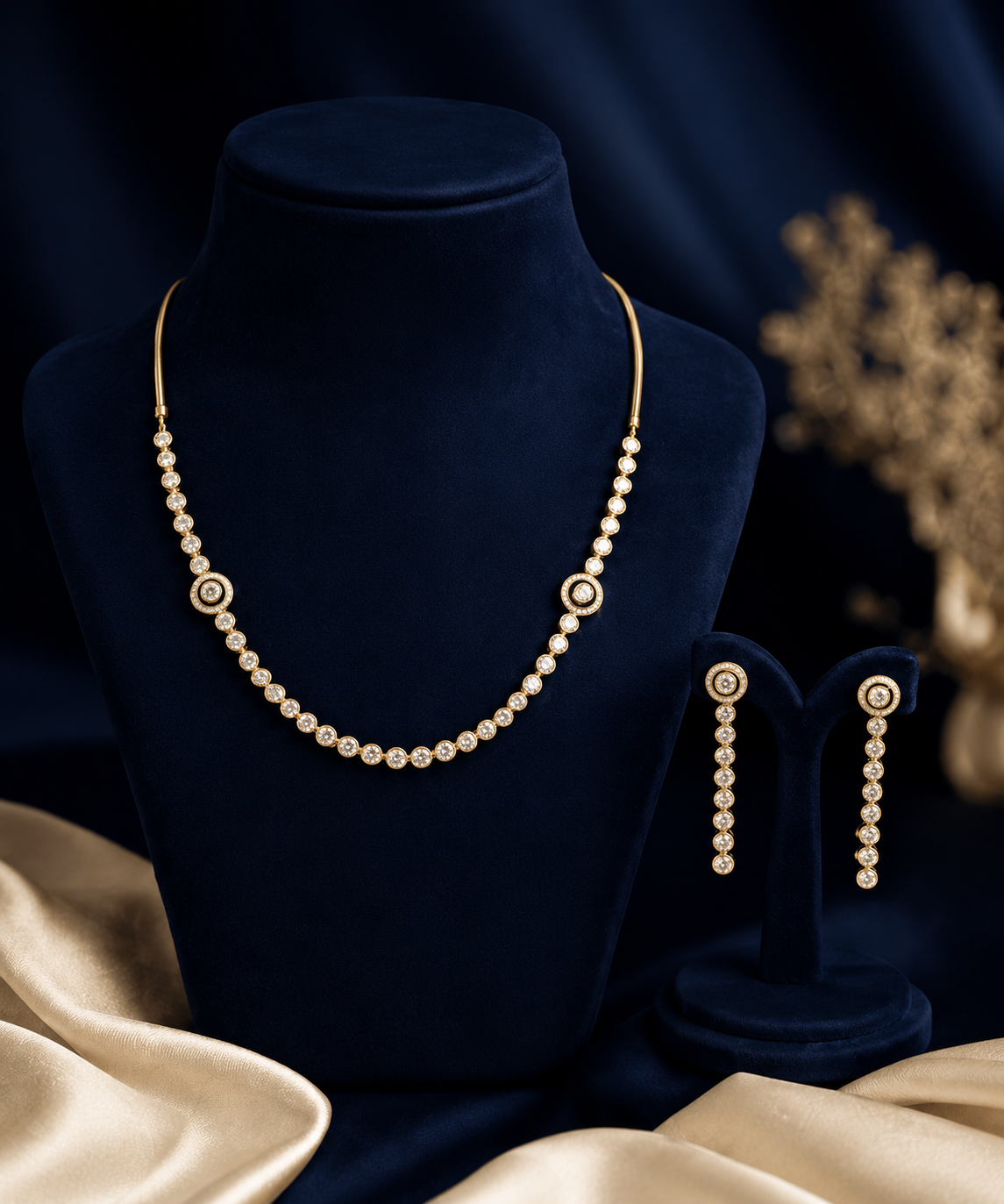 Classic Gold Beaded Necklace Set