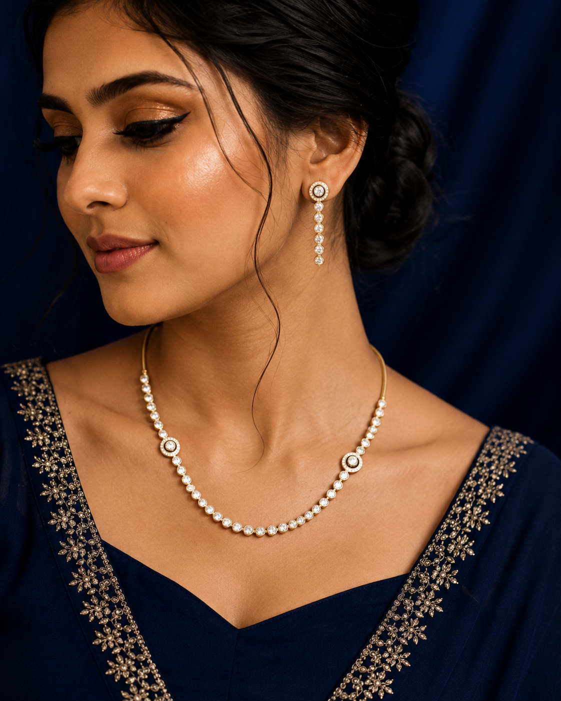 Classic Gold Beaded Necklace Set