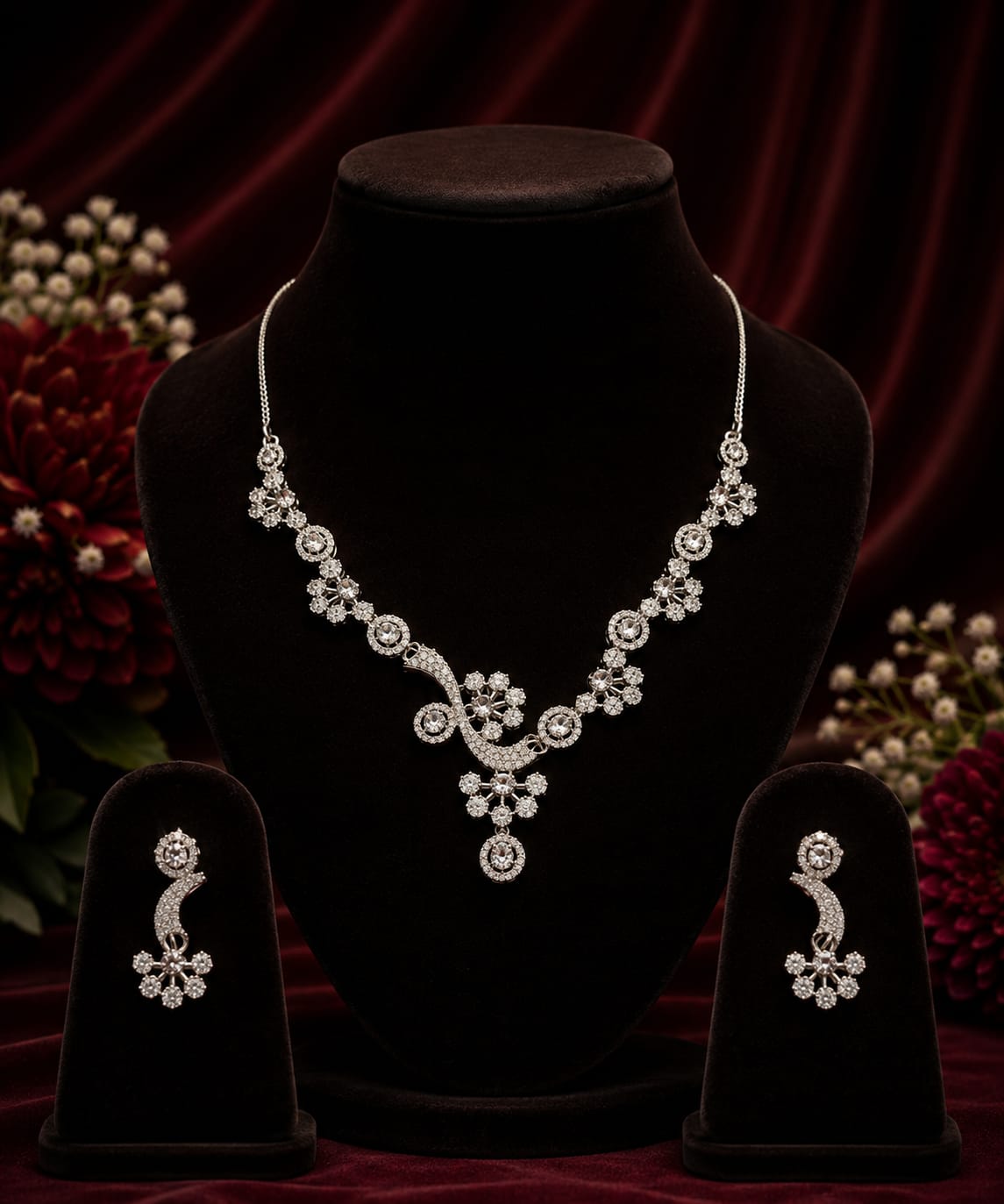 Simple Circle Drop Necklace Set
