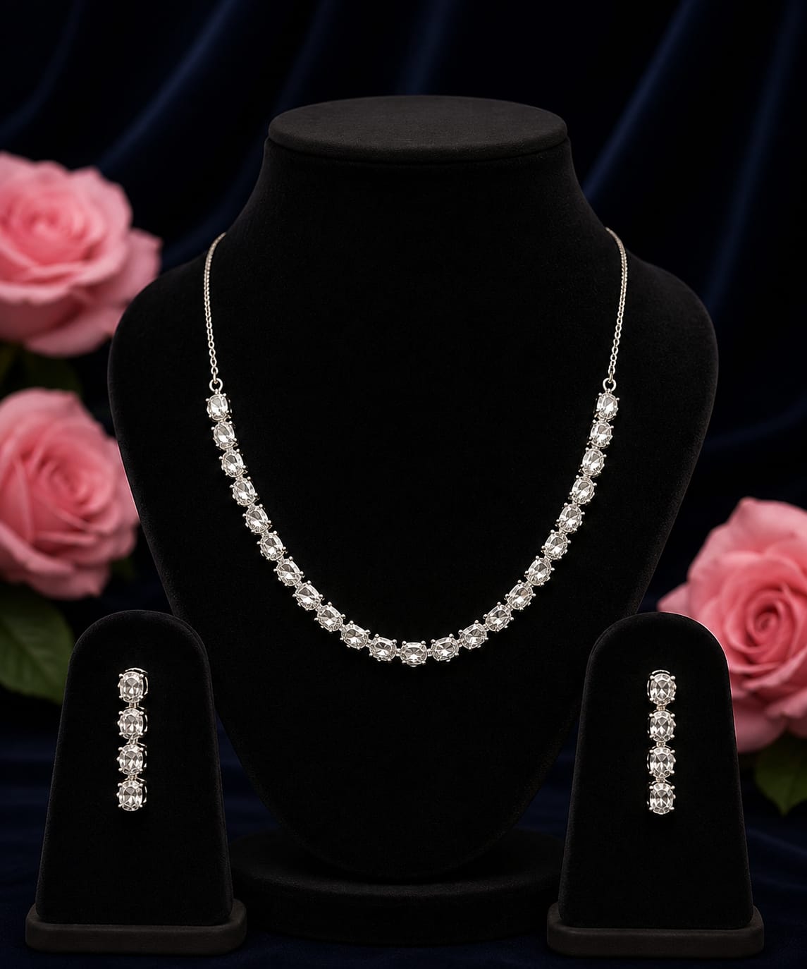 Classic Crystal Chain Necklace Set