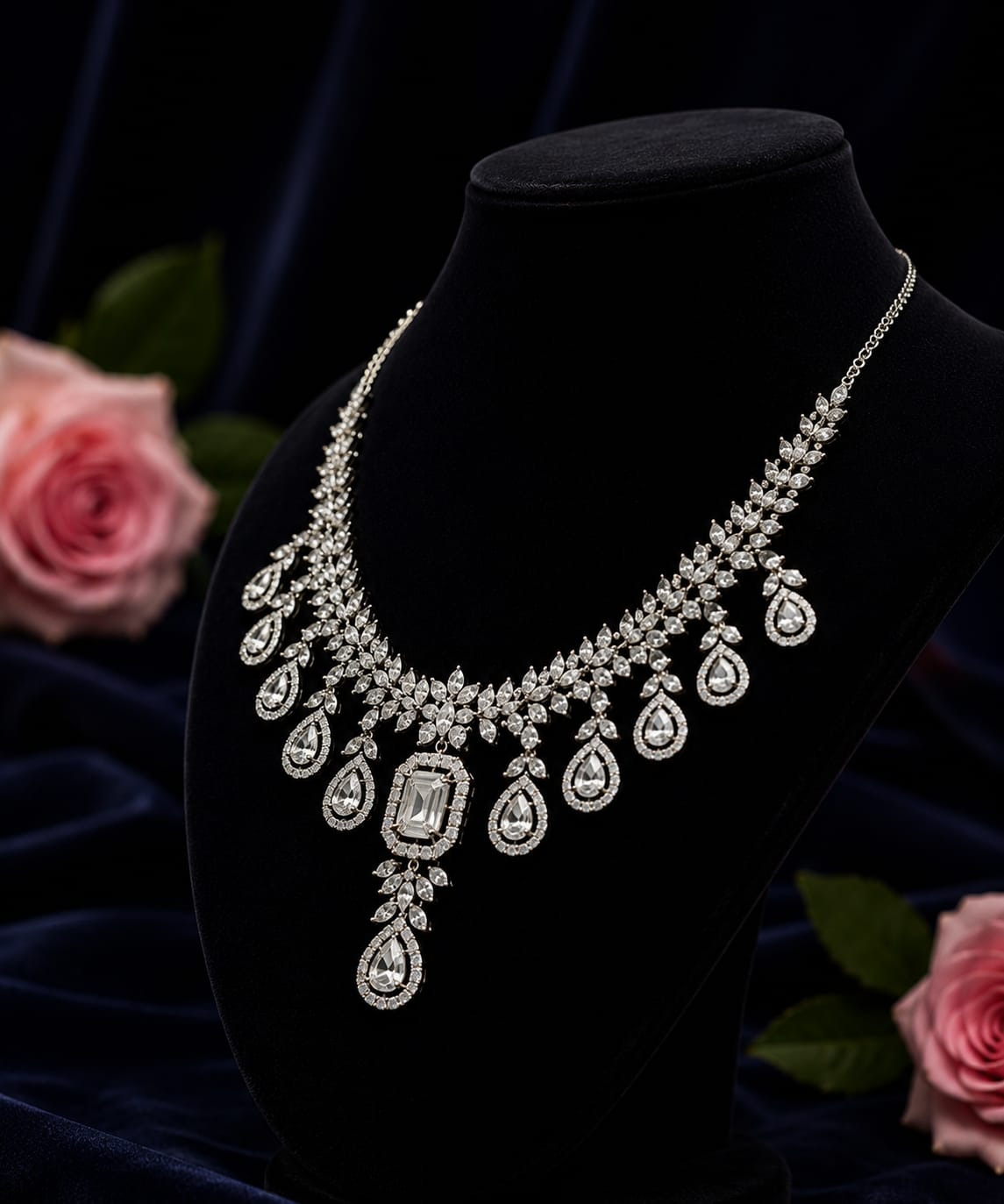 Elegant Teardrop Necklace & Earring Set