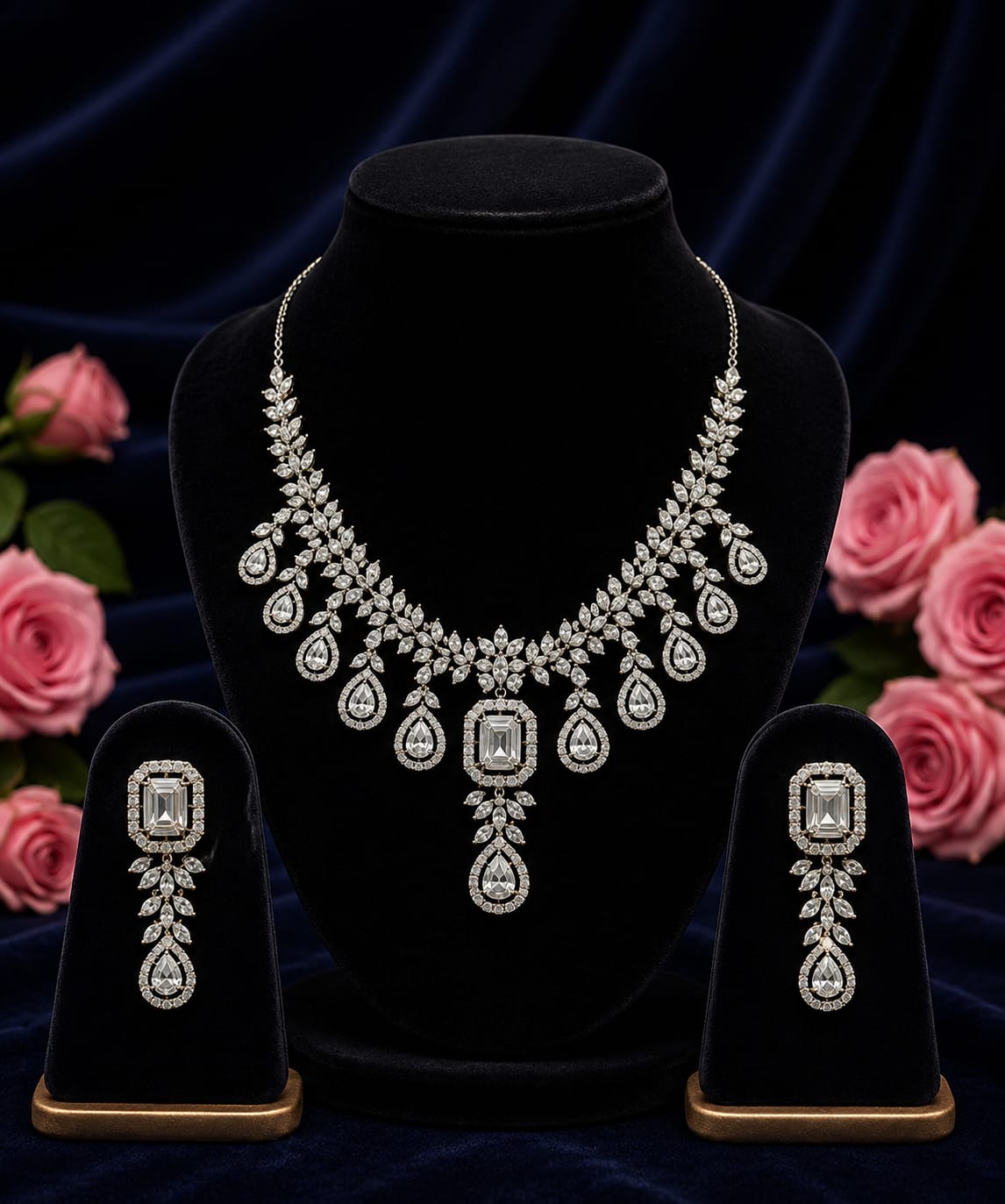 Elegant Teardrop Necklace & Earring Set