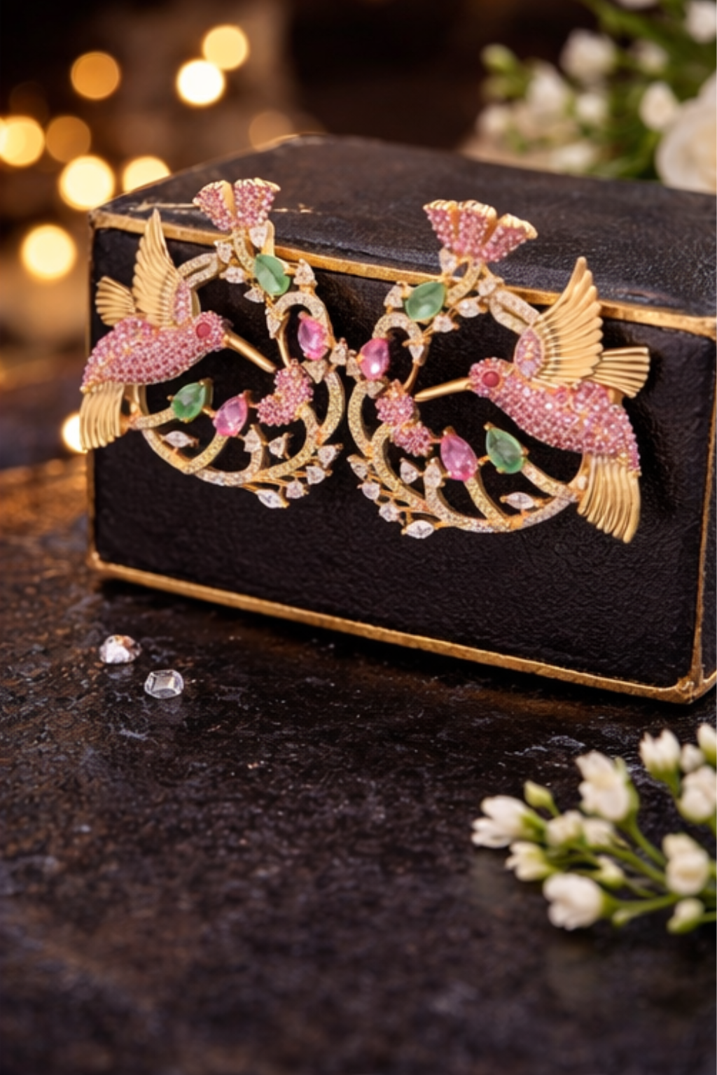 Hummingbird Zircon Designer Earrings