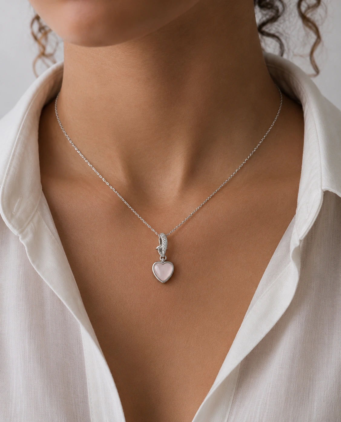 Blush Heart Charm Pendant | Premium Lightweight Daily Wear | Anti-Tarnish Finish