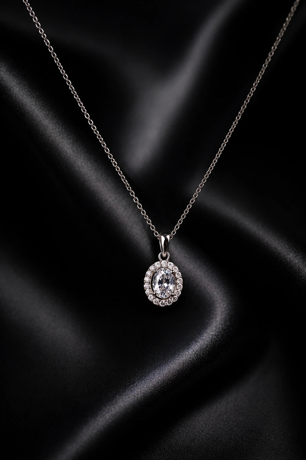 Classic Oval Crystal Pendant   | Timeless Daily Wear Jewellery | Lightweight & Anti-Tarnish
