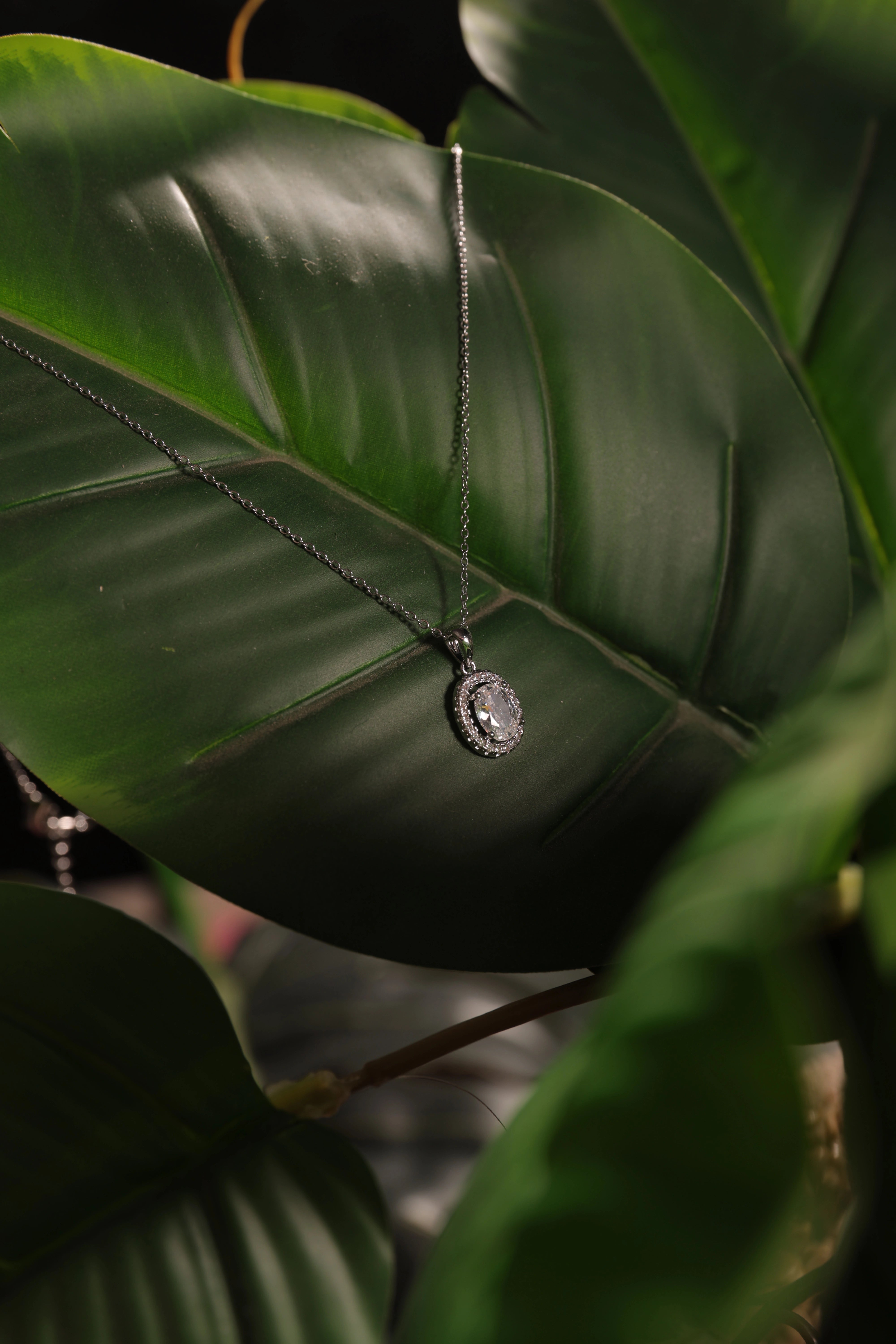 Classic Oval Crystal Pendant   | Timeless Daily Wear Jewellery | Lightweight & Anti-Tarnish