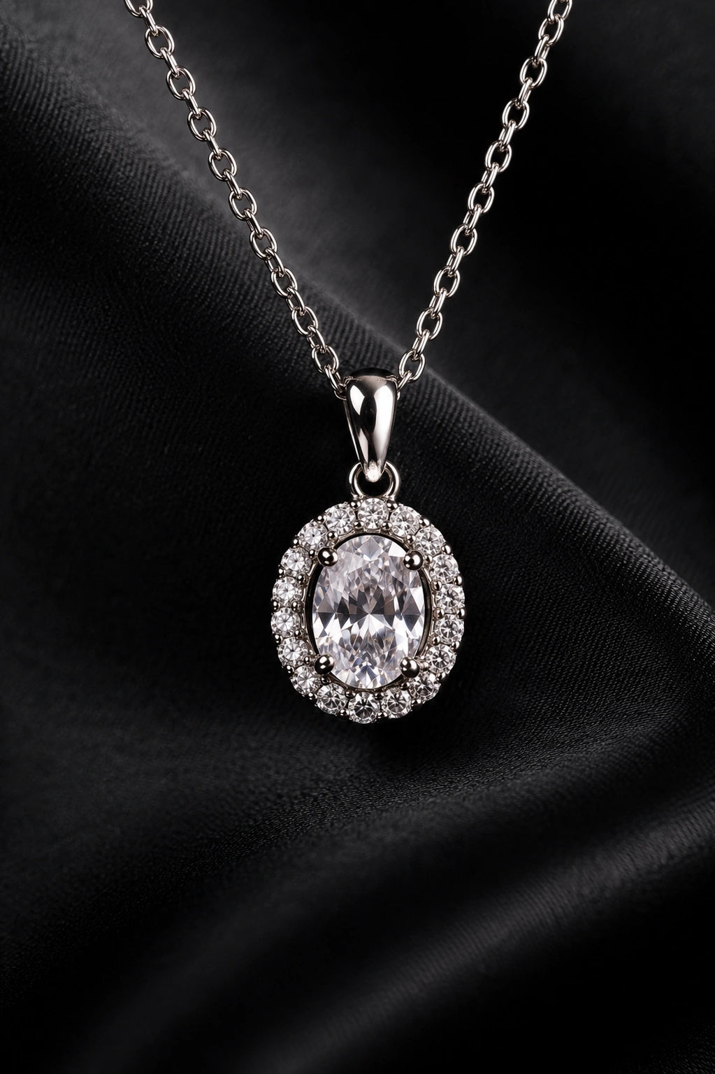 Classic Oval Crystal Pendant   | Timeless Daily Wear Jewellery | Lightweight & Anti-Tarnish