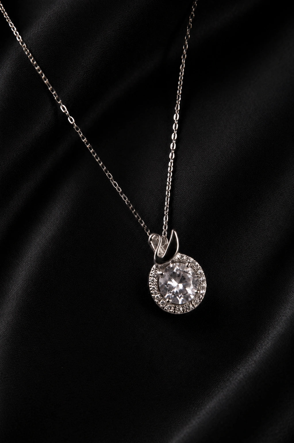 Crystal Halo Charm Pendant | Elegant Minimalist Design | Premium Everyday Wear