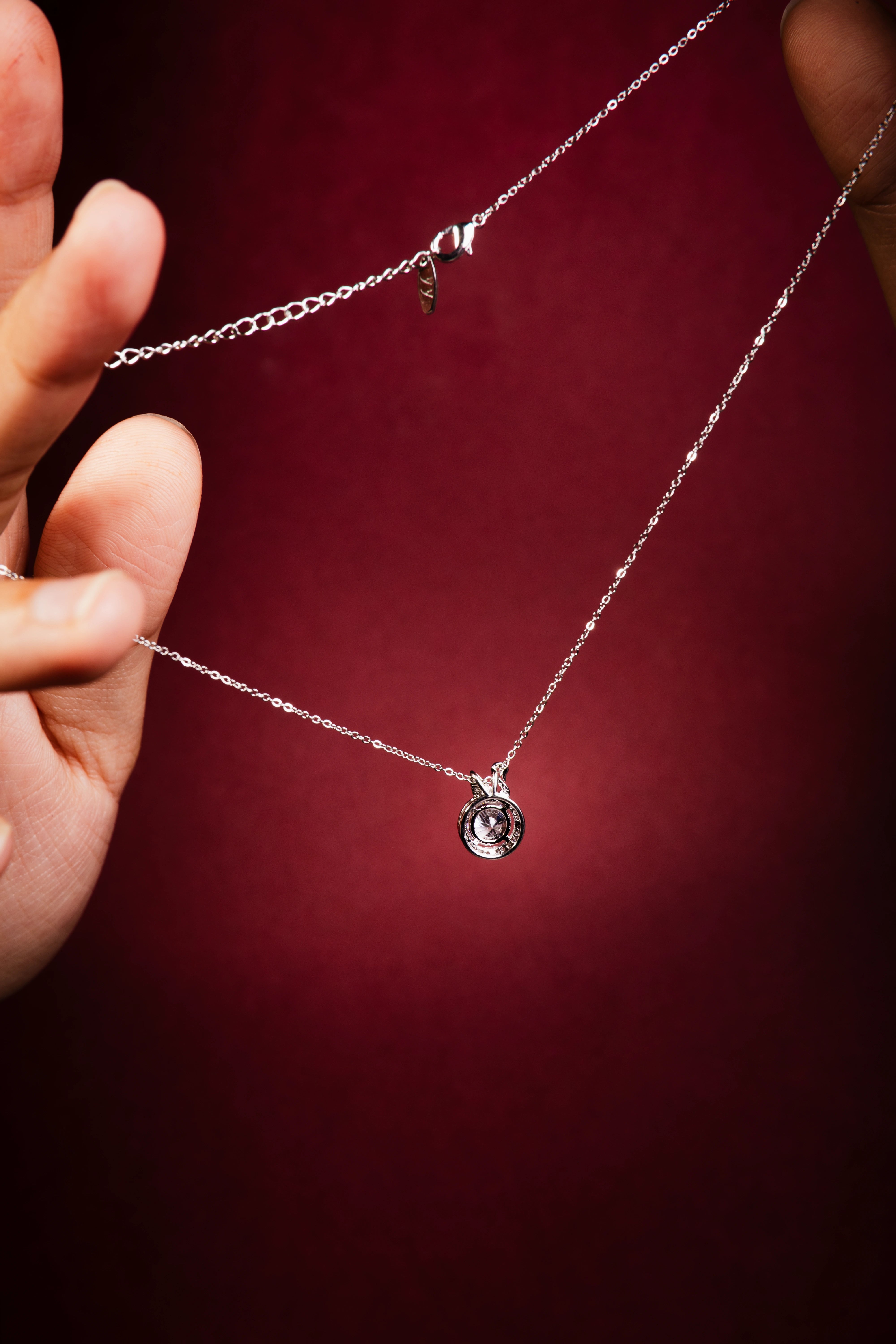 Crystal Halo Charm Pendant | Elegant Minimalist Design | Premium Everyday Wear