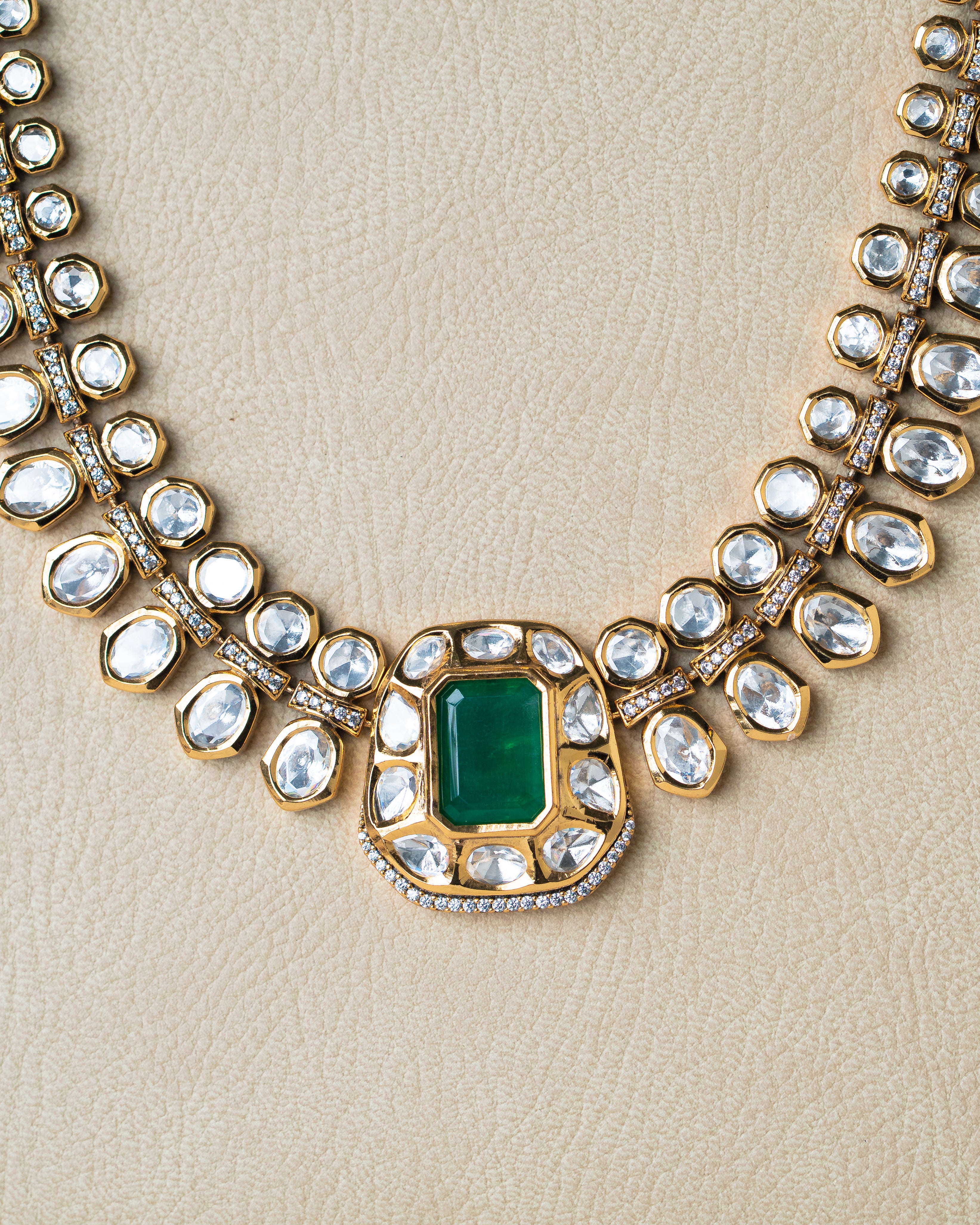 Victorian Kundan Diamond Fusion Necklace Set