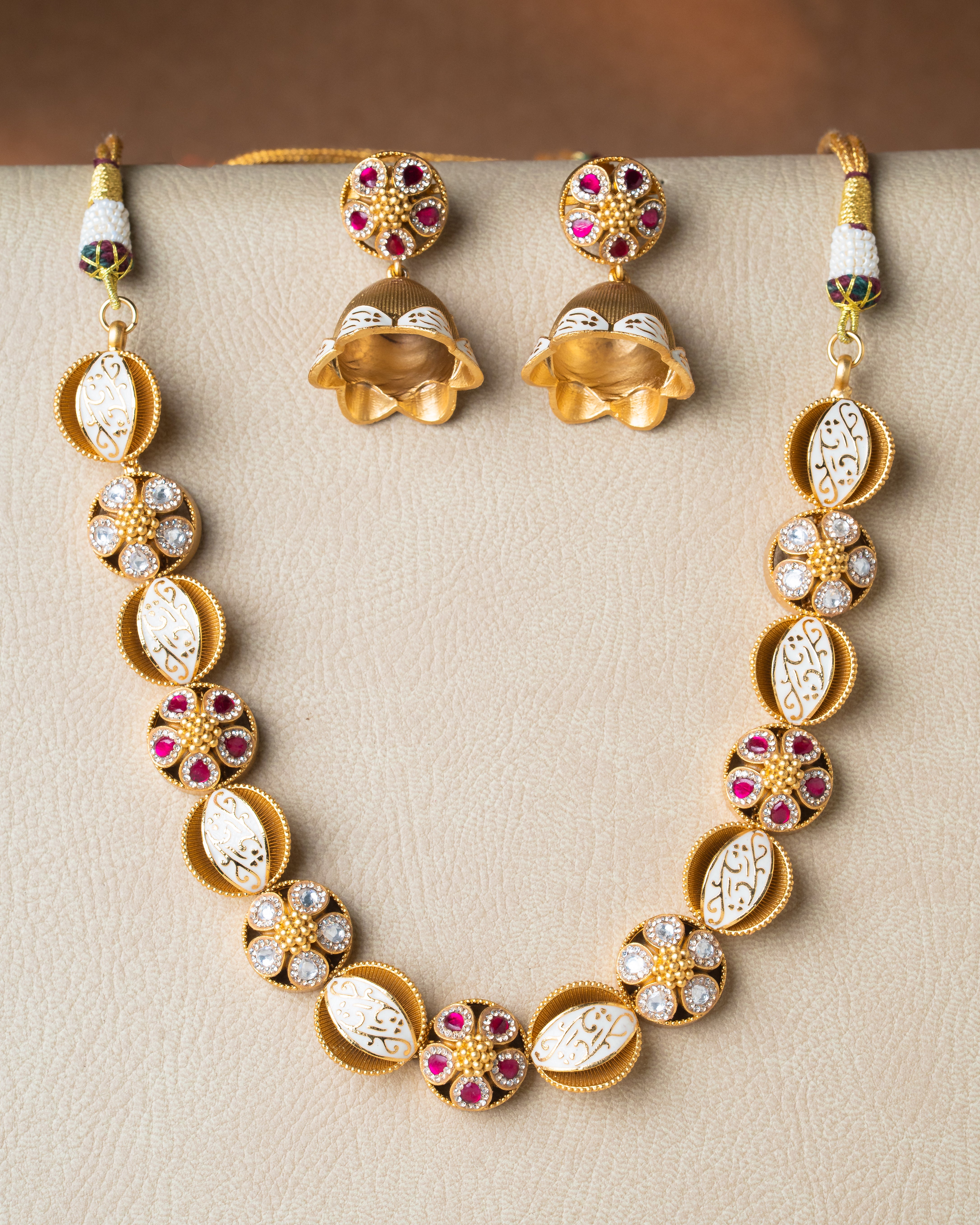 Victorian Kundan Ruby Necklace Set