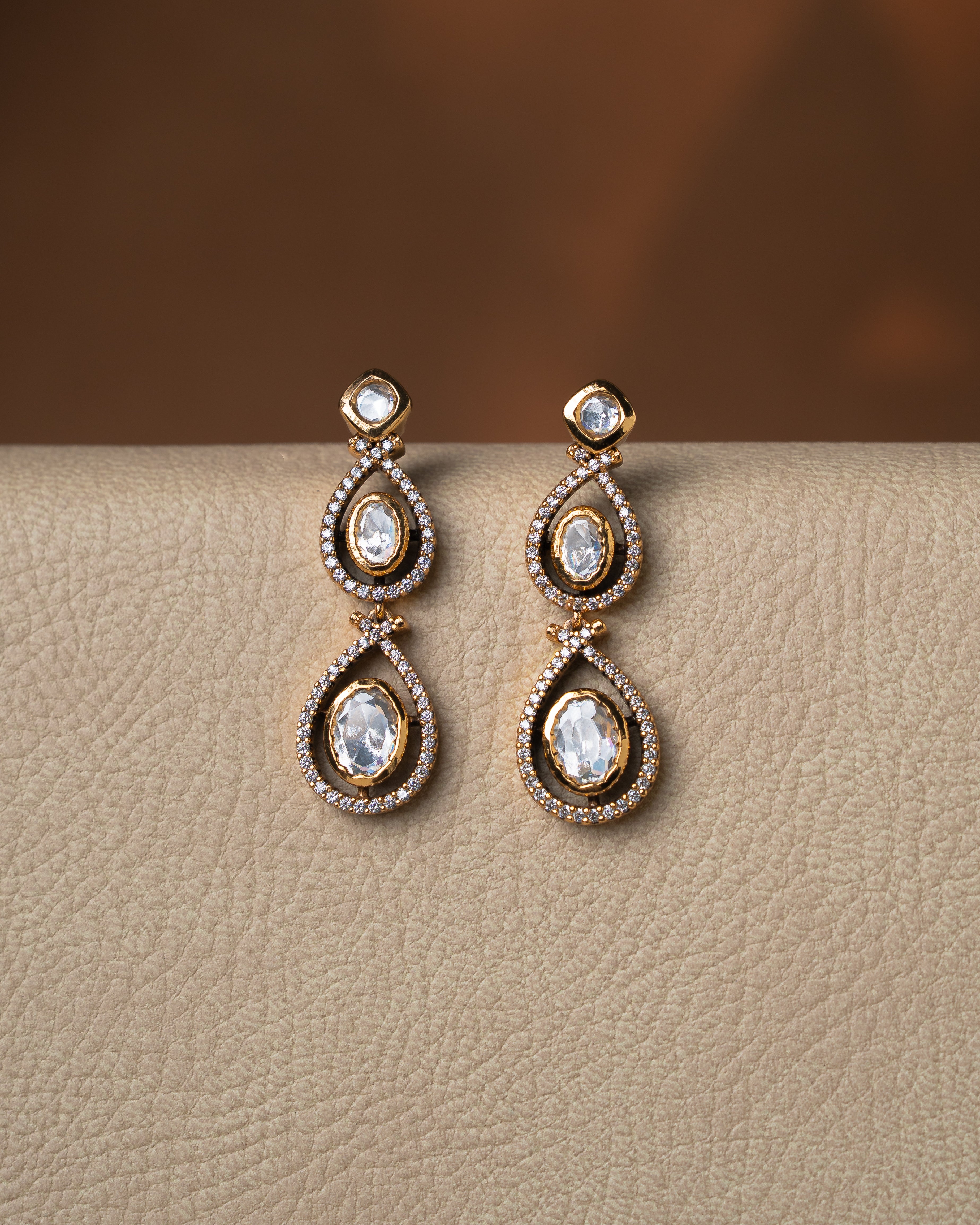 Kundan Diamond Victorian Necklace Set