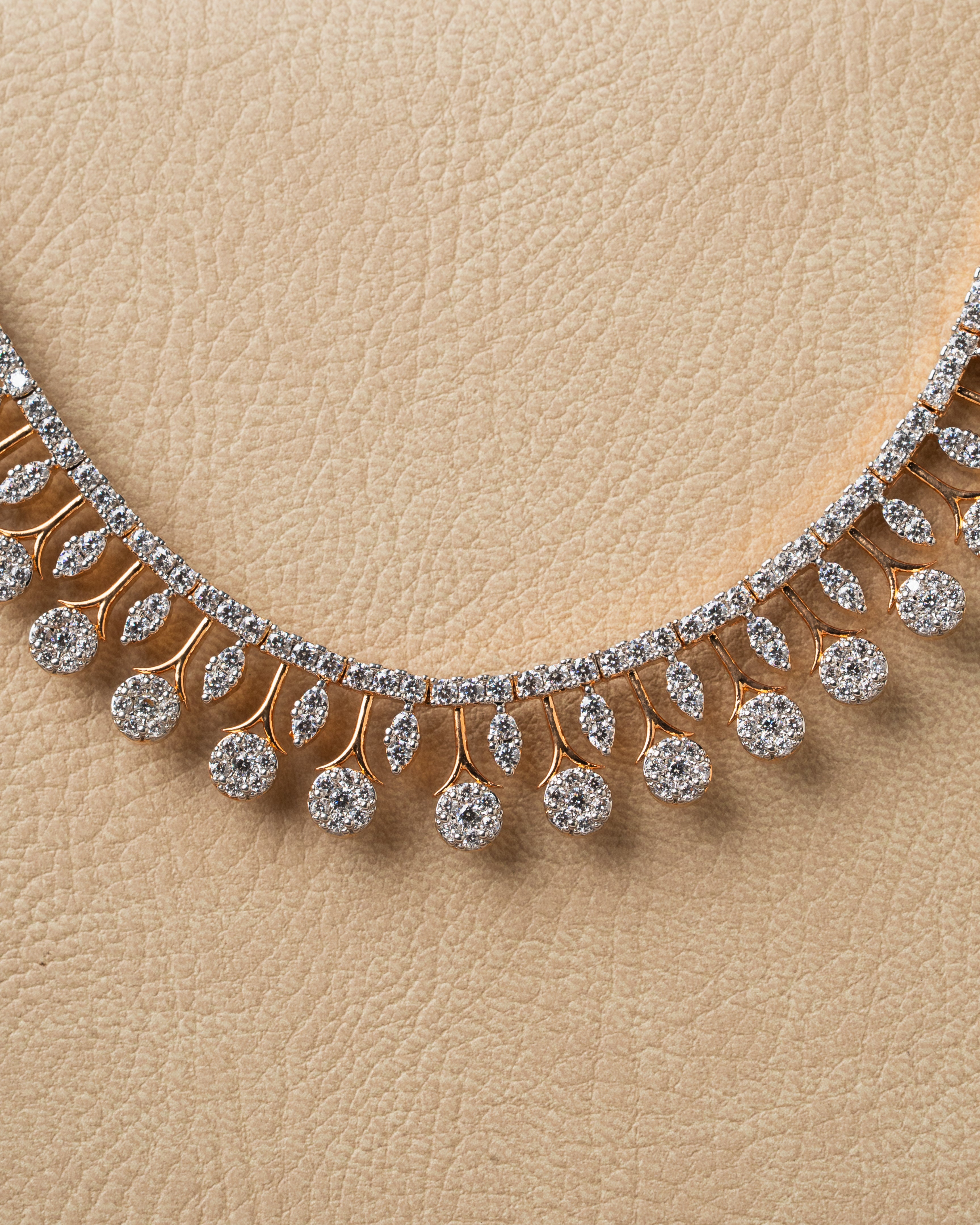 Blossom Glow Necklace Set - American Diamond