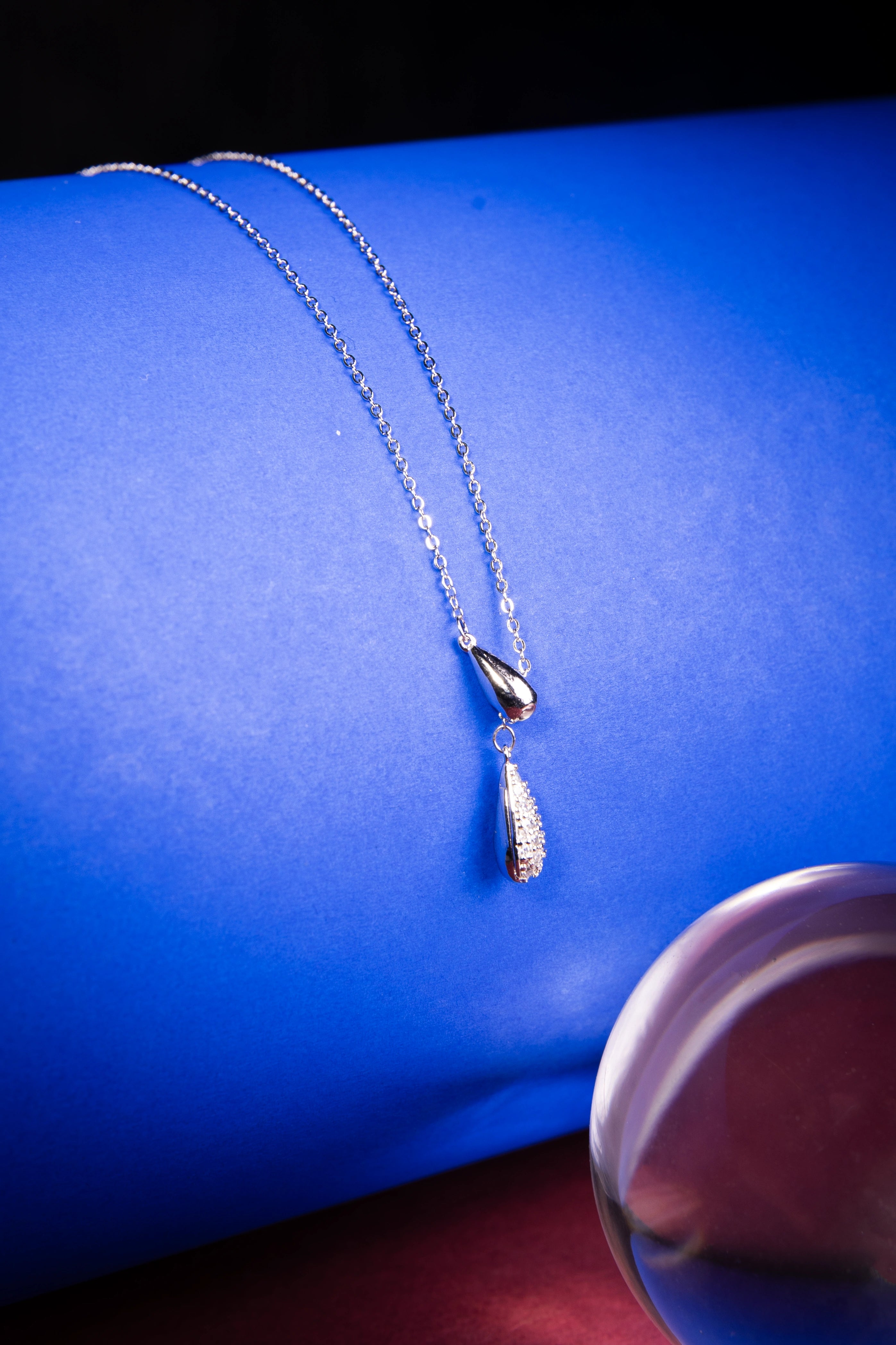 Elegant Teardrop Crystal Pendant | Delicate Daily Wear Jewellery | Premium Anti-Tarnish Finish
