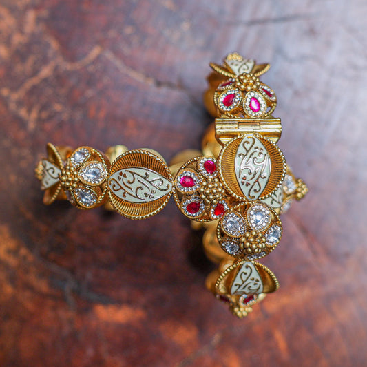 KUNDAN BANGLE SET AB90SH