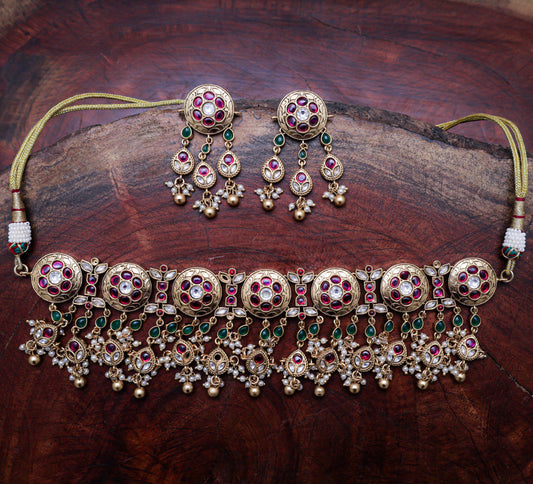 KUNDAN NECKLACE SET ACS359ZV