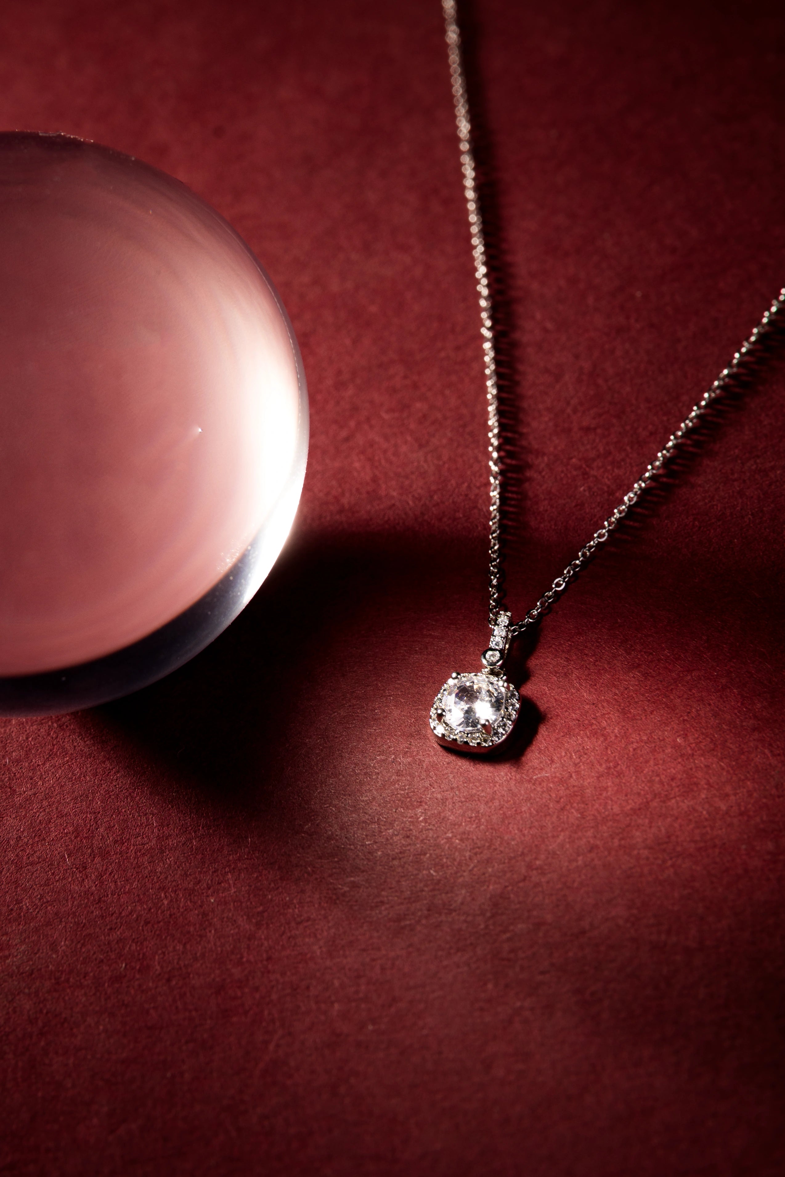 Radiant Cushion Halo Pendant | Premium Lightweight Daily Wear | Anti-Tarnish Finish