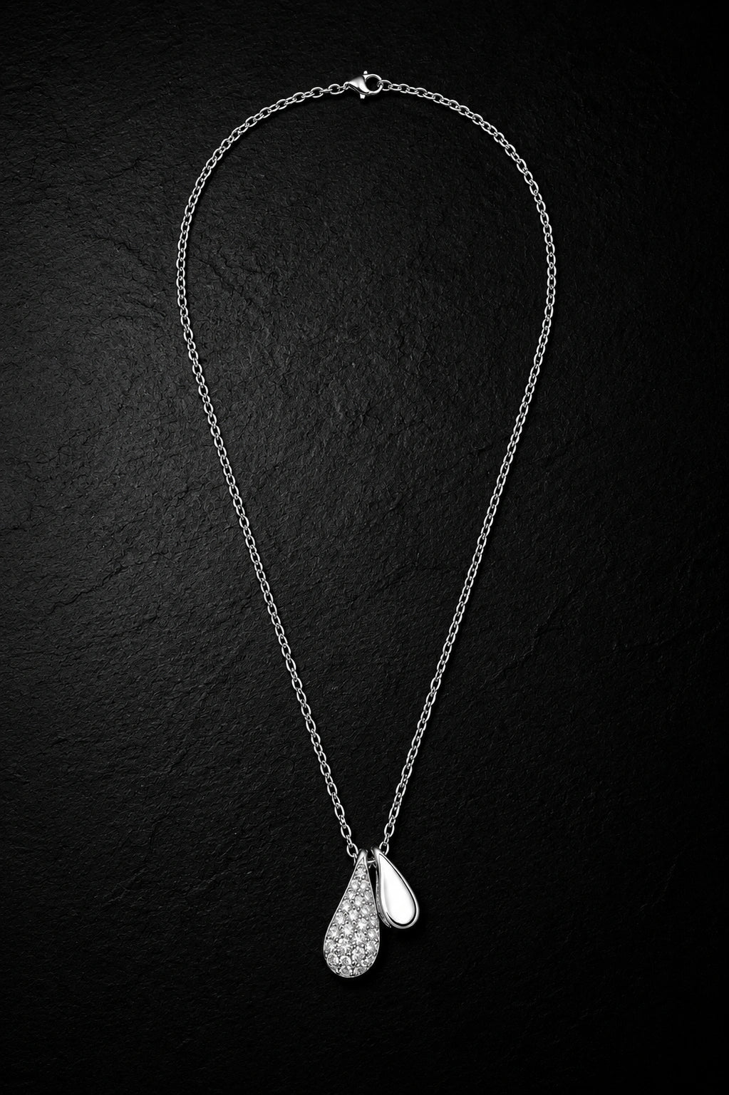 Twin Teardrop Spark Pendant | Premium Lightweight Daily Wear | Anti-Tarnish Finish