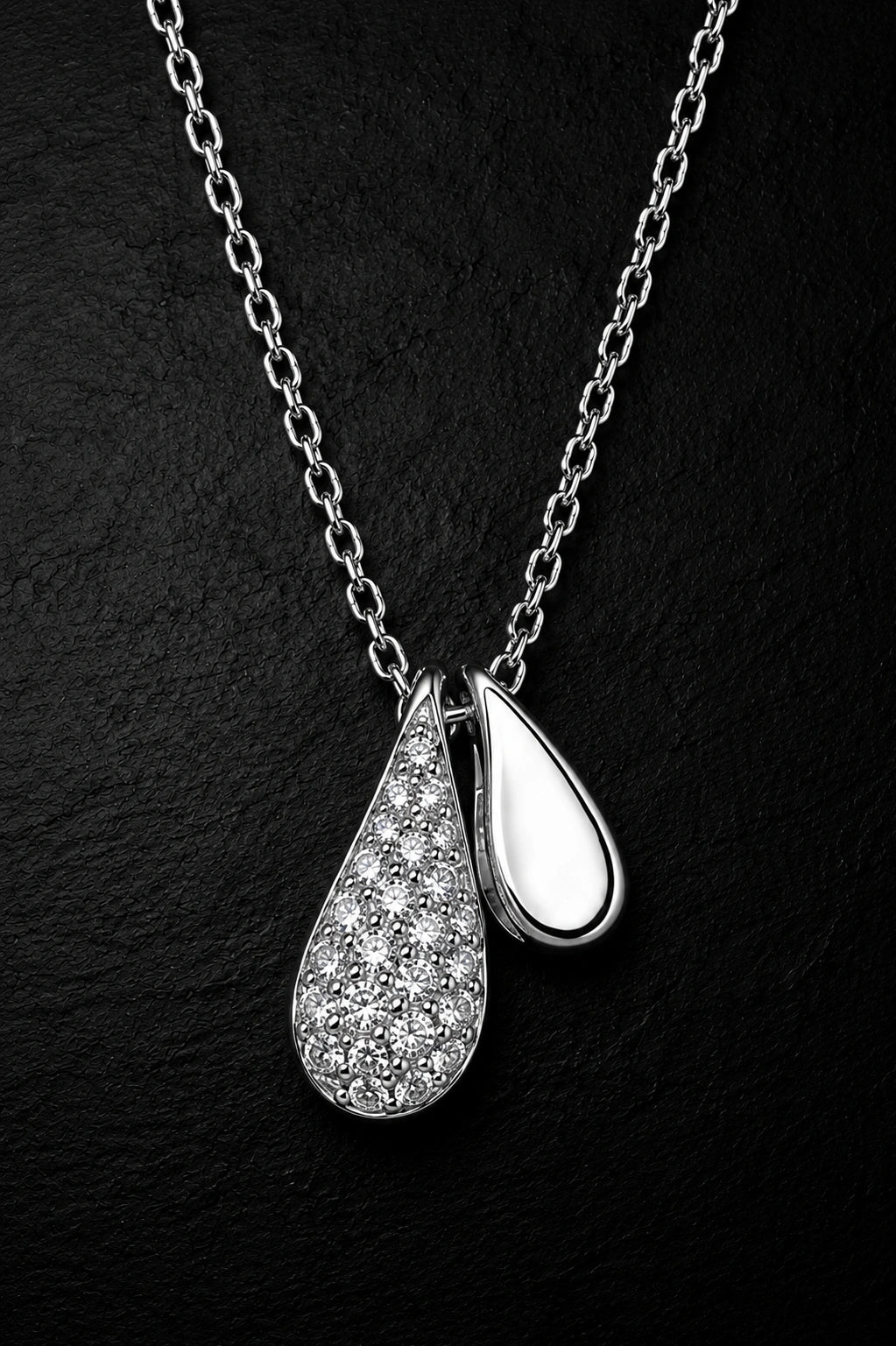 Twin Teardrop Spark Pendant | Premium Lightweight Daily Wear | Anti-Tarnish Finish