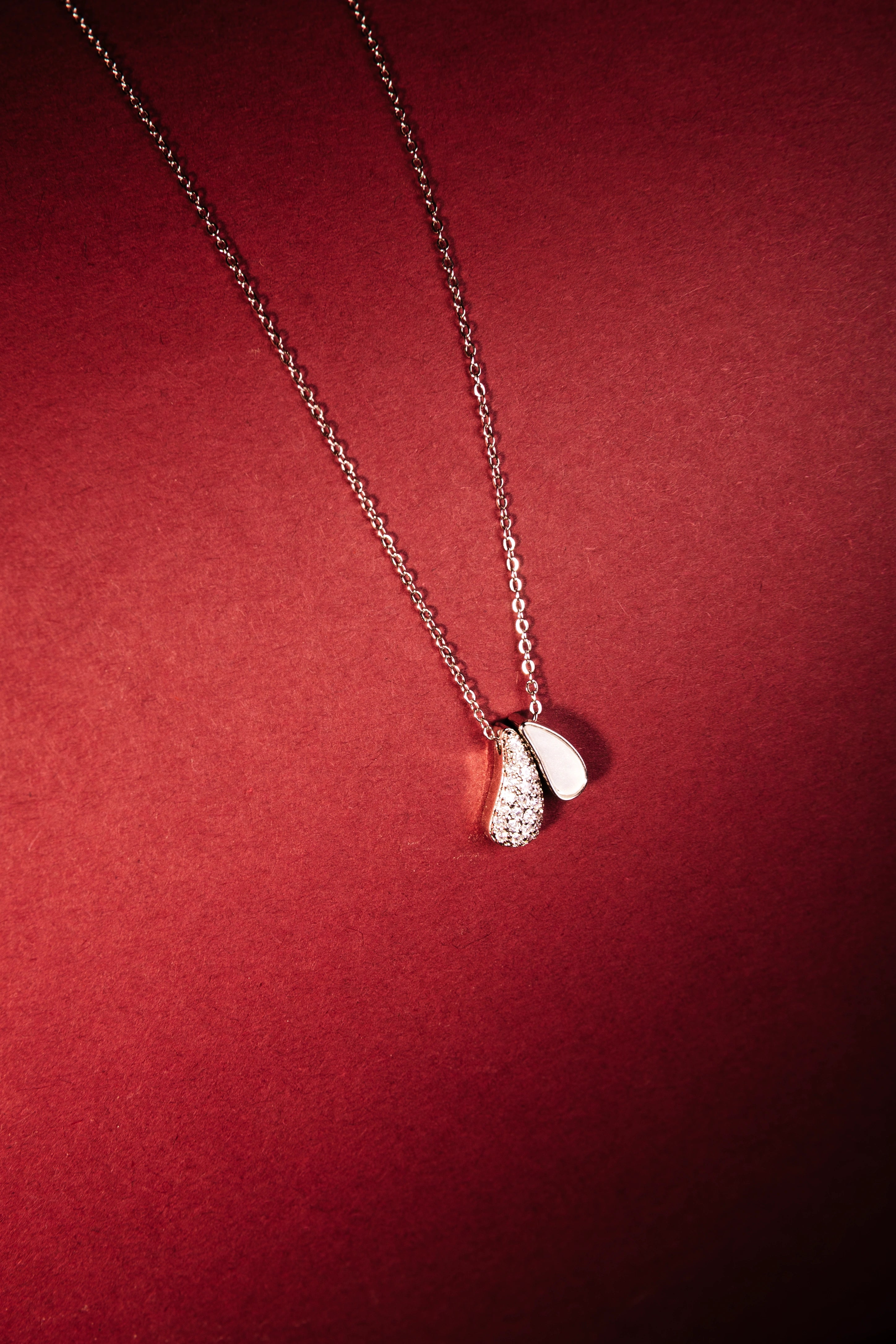 Twin Teardrop Spark Pendant | Premium Lightweight Daily Wear | Anti-Tarnish Finish