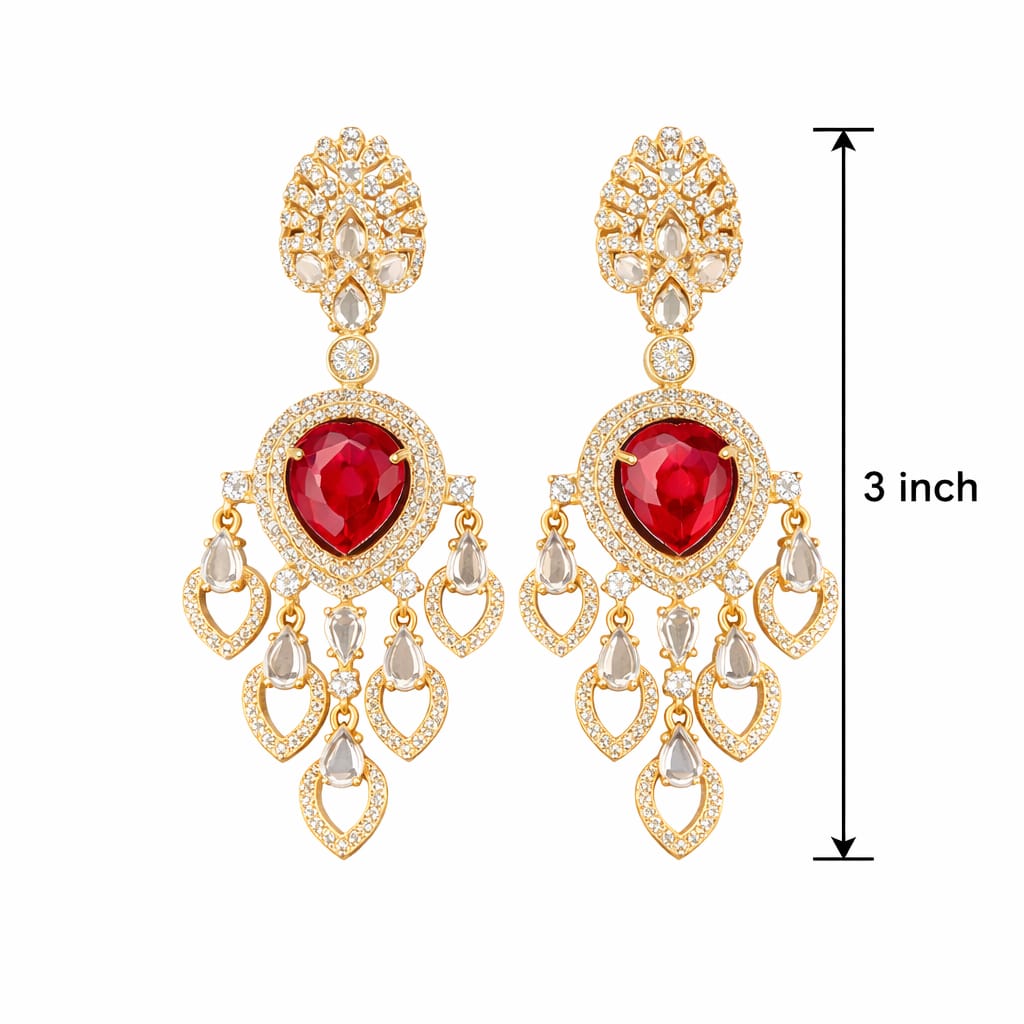 Zircon Rose Gold Dangler Earrings