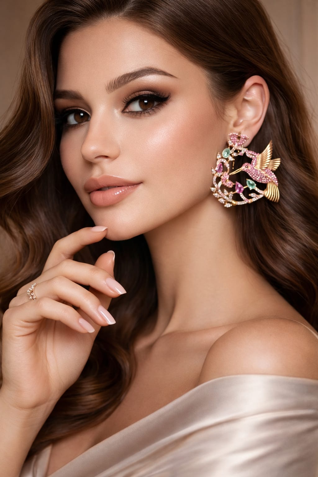 Hummingbird Zircon Designer Earrings