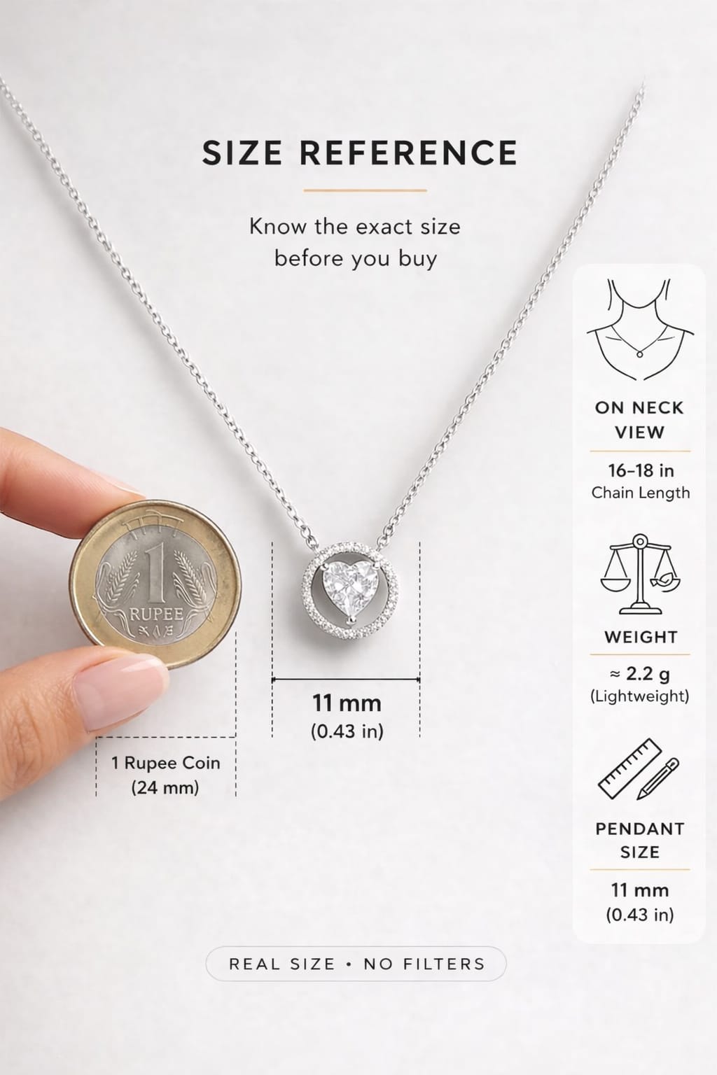 Forever Love Halo Pendant - Minimal Daily Wear Necklace for Women
