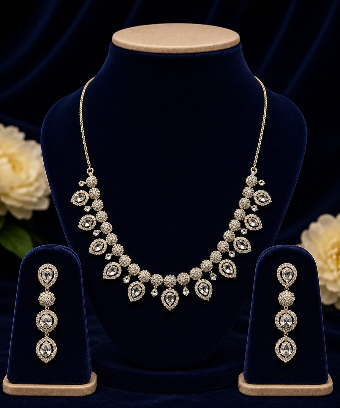 Delicate Charm-Link Necklace & Earring Set