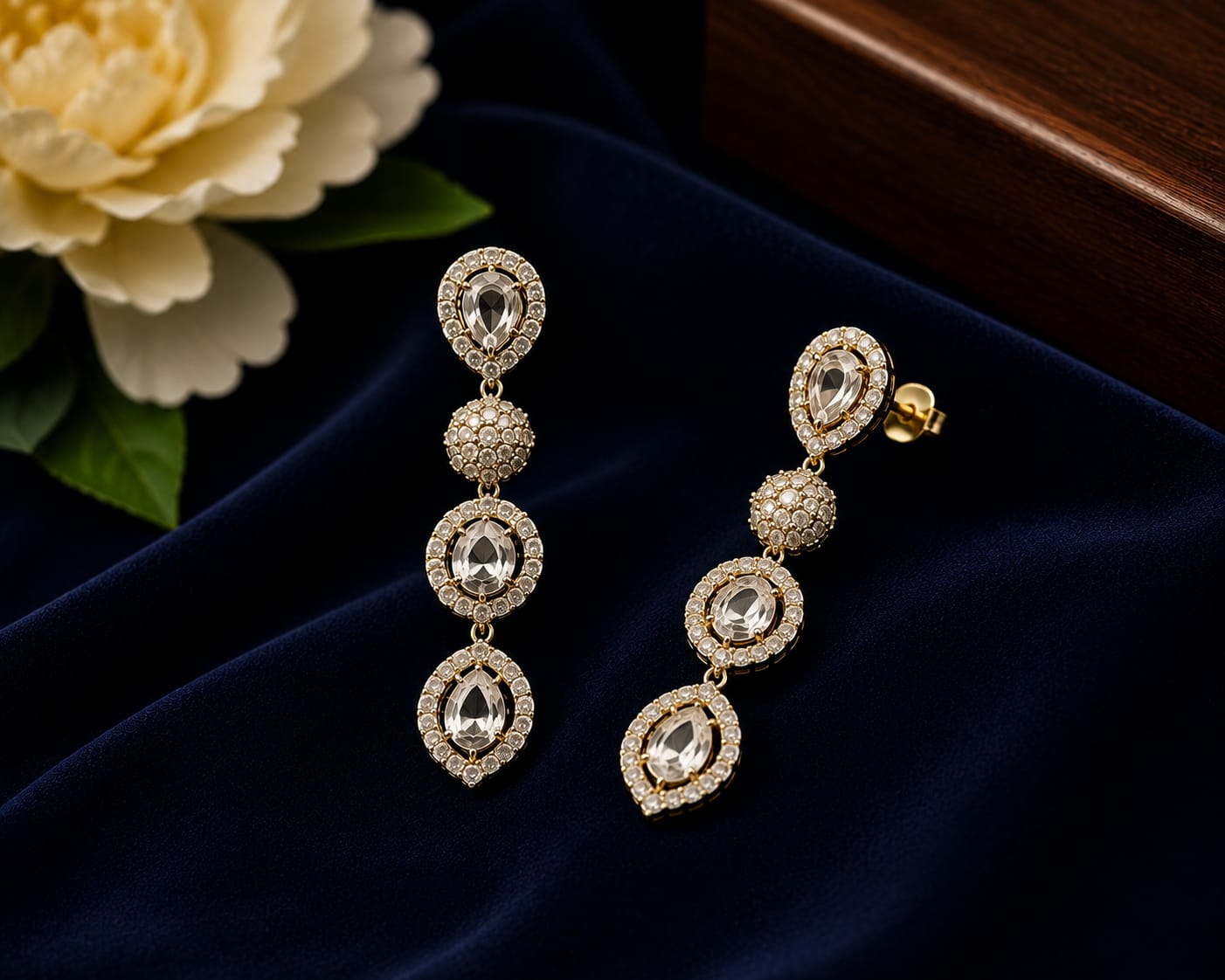 Delicate Charm-Link Necklace & Earring Set
