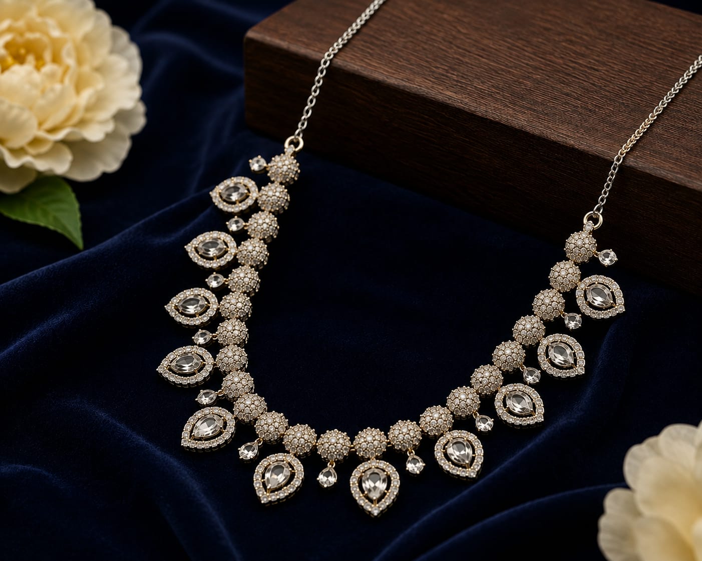 Delicate Charm-Link Necklace & Earring Set